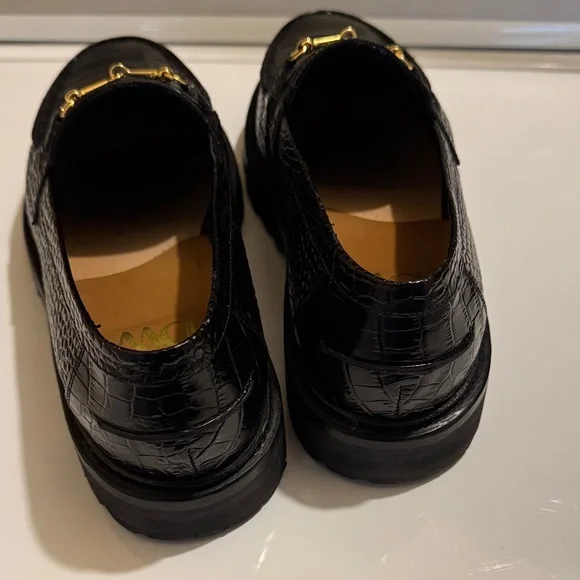 Blackstock & Weber Black Crocodile Textured Horsebit Loafers - Picture 5 of 5